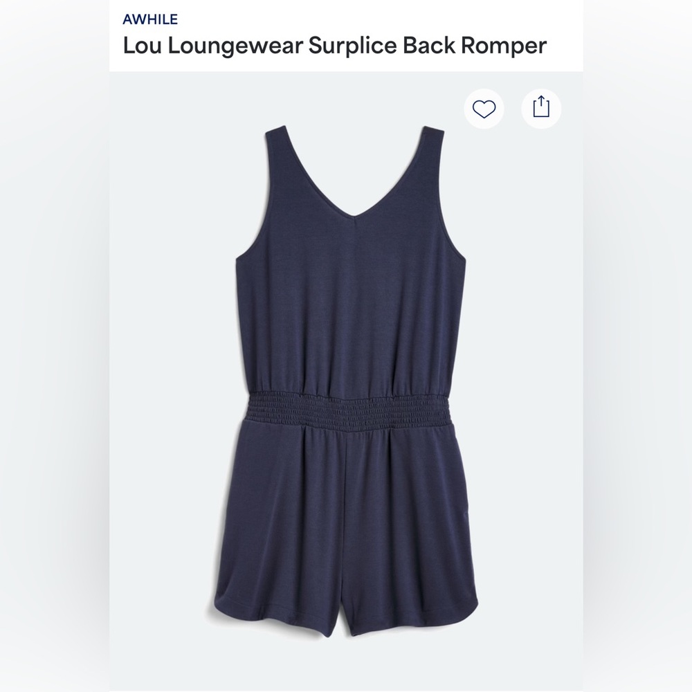 Awhile Navy Blue Romper Size M